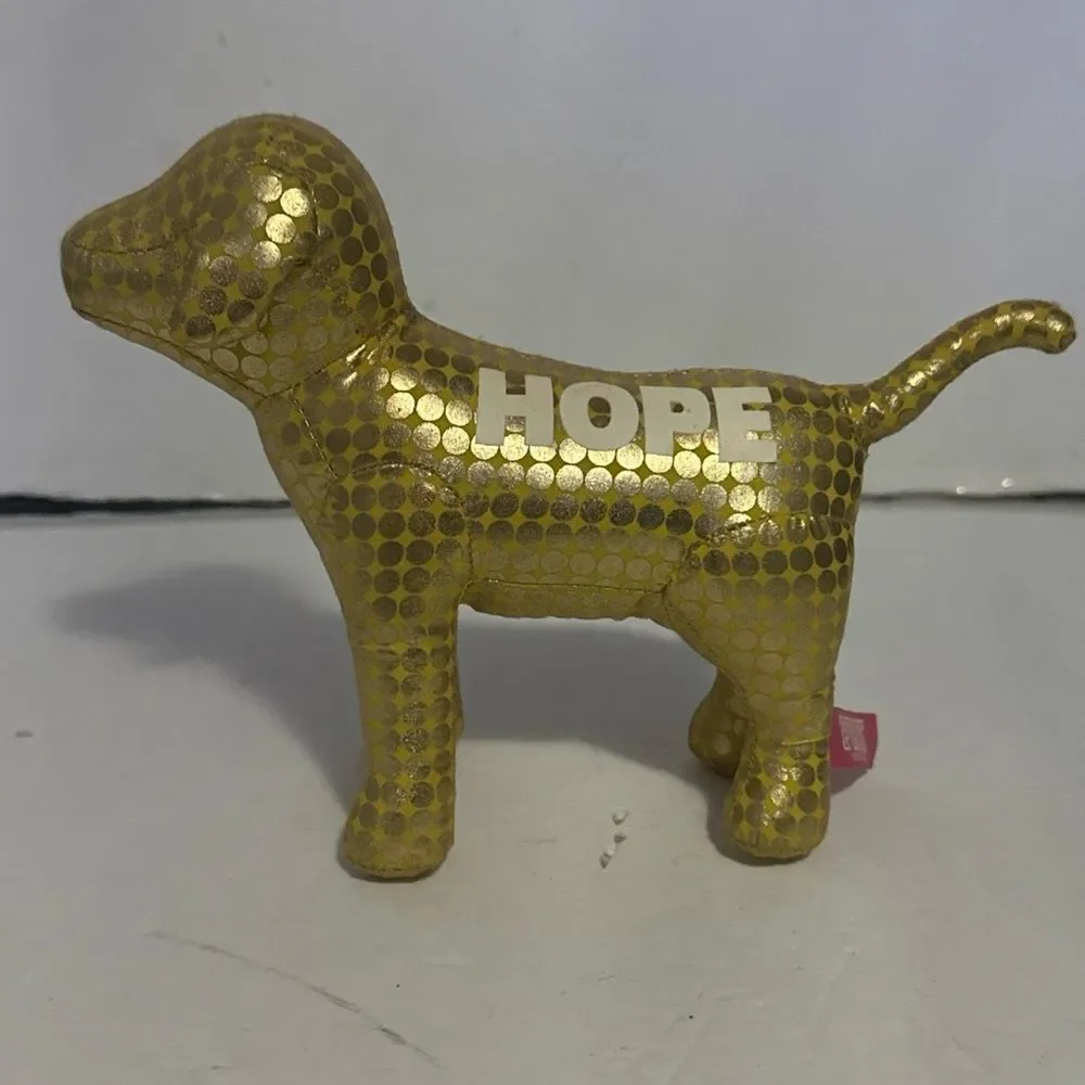 Gold Victoria Secret Decorative Dog Figurine small